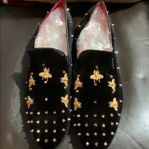 Black suede Honey Bee spiked Shoes